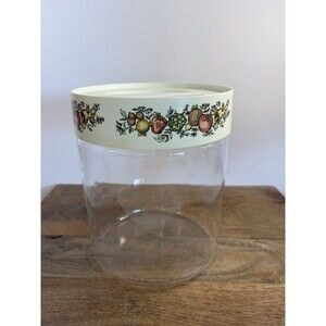 Vintage Pyrex Spice of Life Stackable Store and See Glass Canister 7.5" w/ Lid
